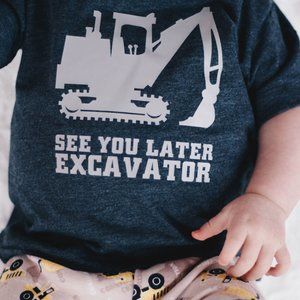 🌊KIDS Excavator shirt sleeve T